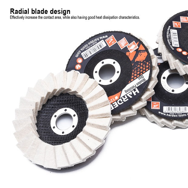 125 MM WOOLEN FLAP DISC WITH FIBREGLASS BACKING