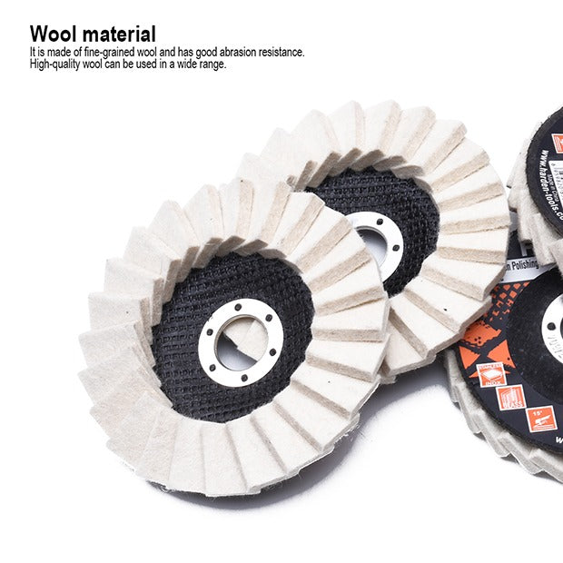 125 MM WOOLEN FLAP DISC WITH FIBREGLASS BACKING