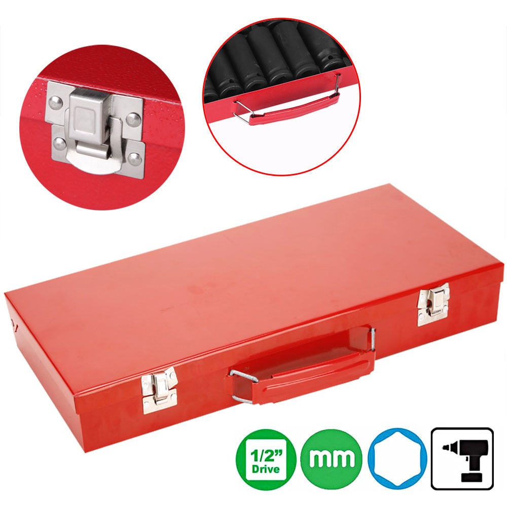 35 PC IMPACT SOCKET SET 1/2" DRIVE 8-32 MM (STANDARD & DEEP)