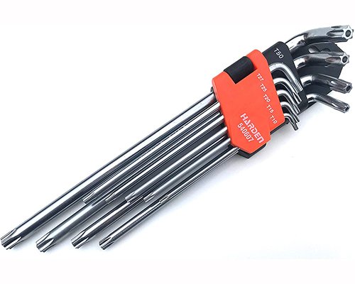 9 PC EXTRA LONG TORX KEY SET T10-T50