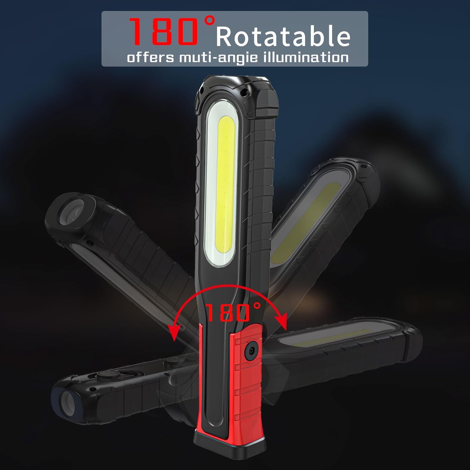 WORKLIGHT 6000 mAh LED TORCH RECHARGABLE SWIVEL & MAGNETIC 5 MODES