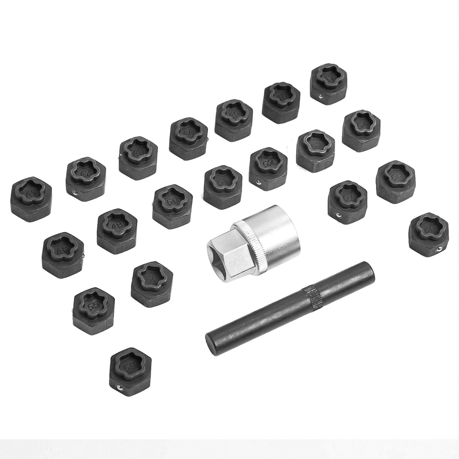 22Pc BMW Wheels Locks Socket Anti-Theft Wheel Locking Bolt Nut Key Removal Set