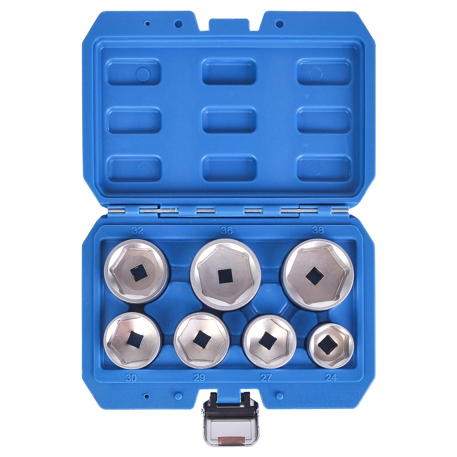 7 PC LOW PROFILE OIL FILTER REMOVAL SOCKET SET 24 27 29 30 32 36 38 MM