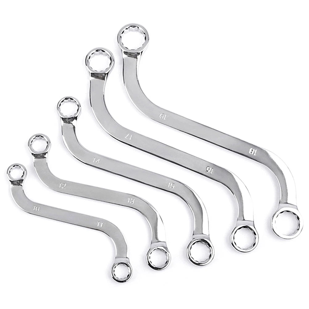 5 PC S TYPE SPANNER SET 10-19 MM