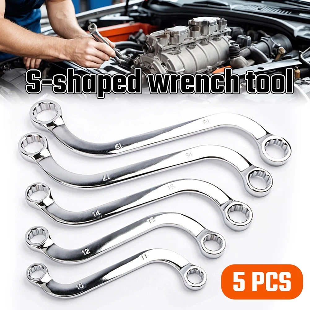 5 PC S TYPE SPANNER SET 10-19 MM
