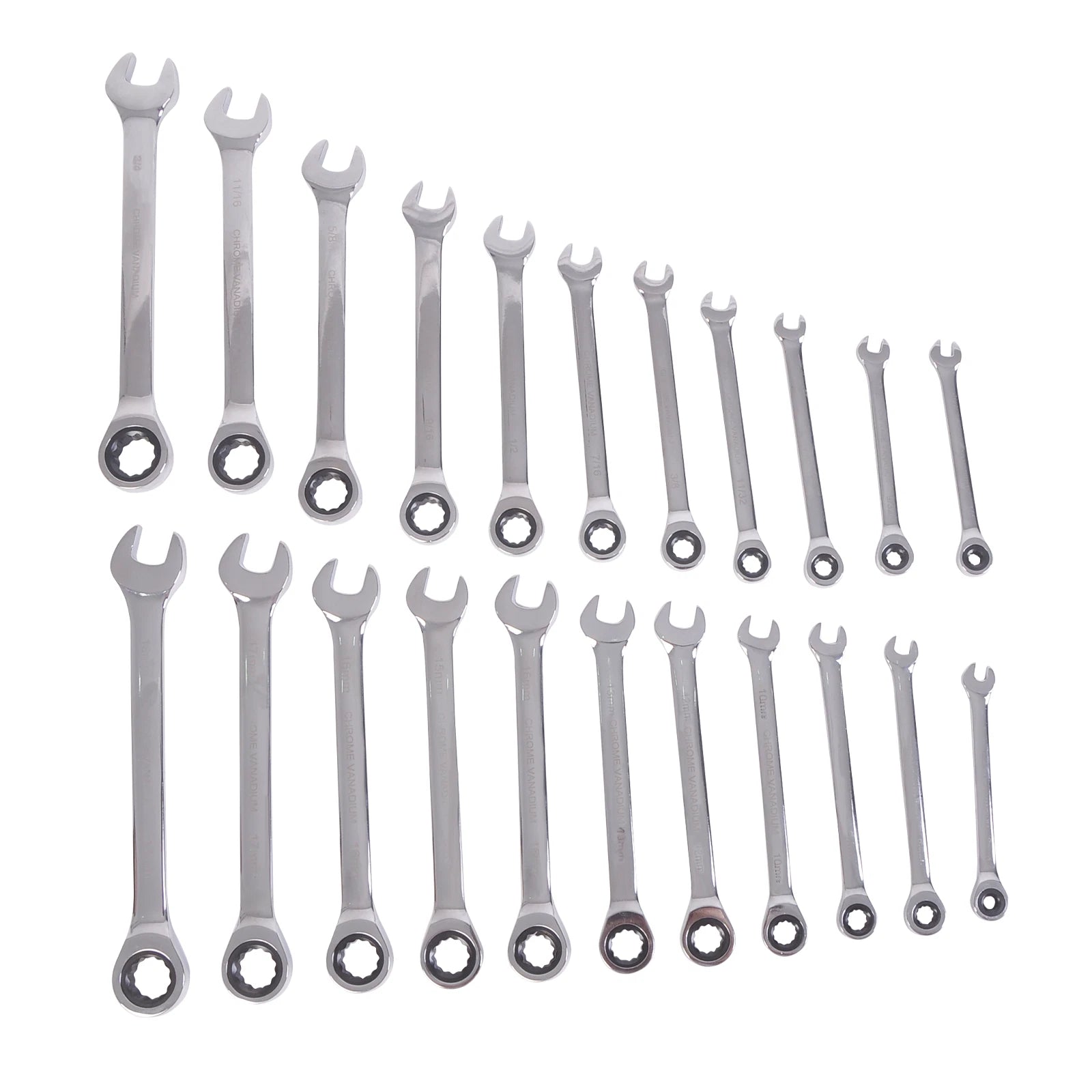 22 PC RATCHET SPANNER SET METRIC & SAE IMPERIAL