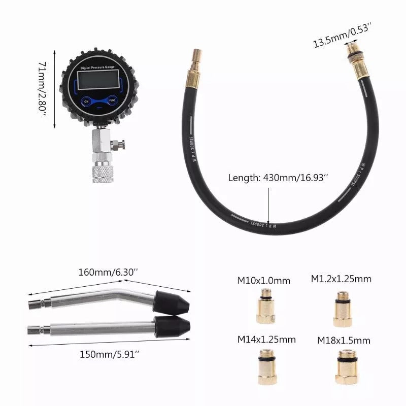 Digital Engine Cylinder Compression Tester Kit